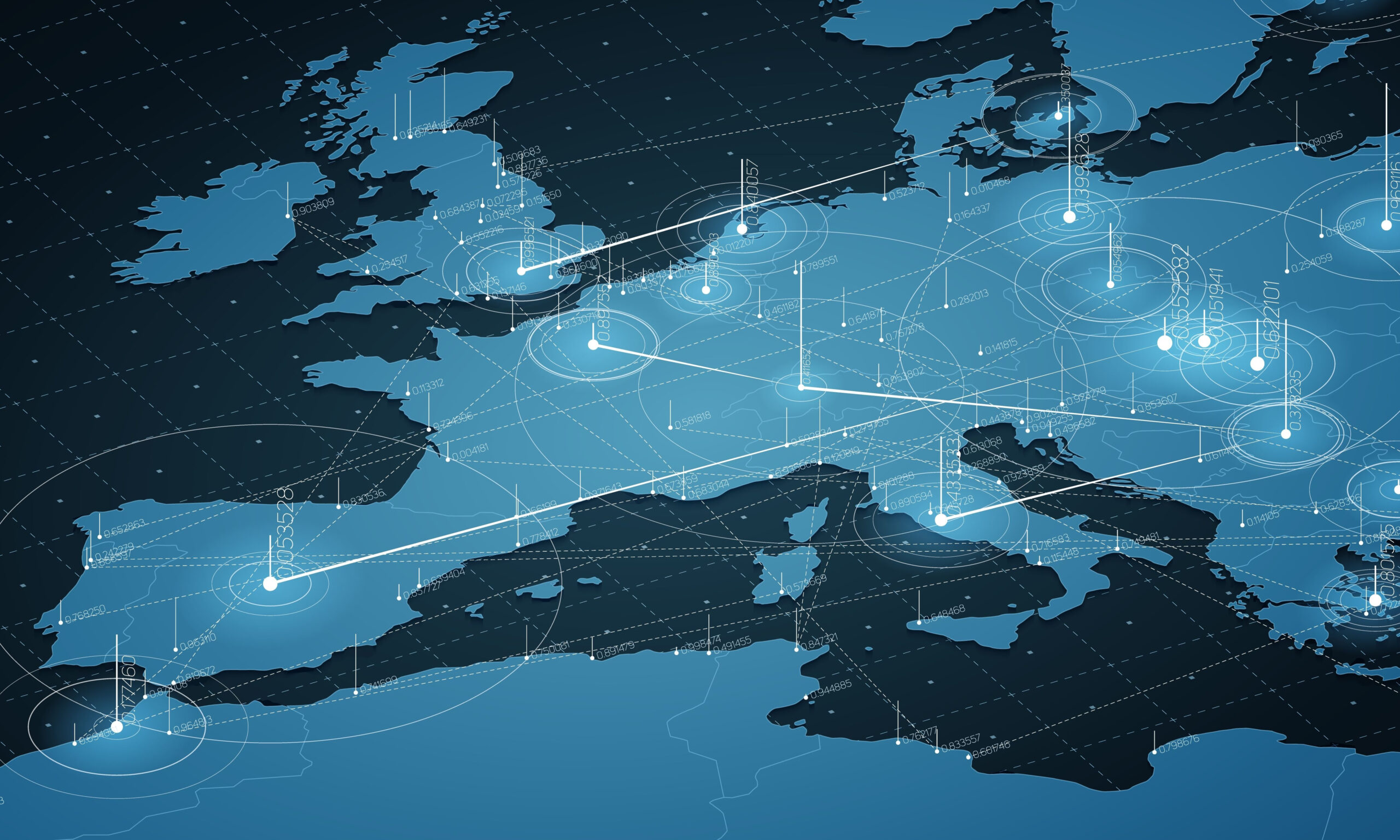 Satellite image of the European continent