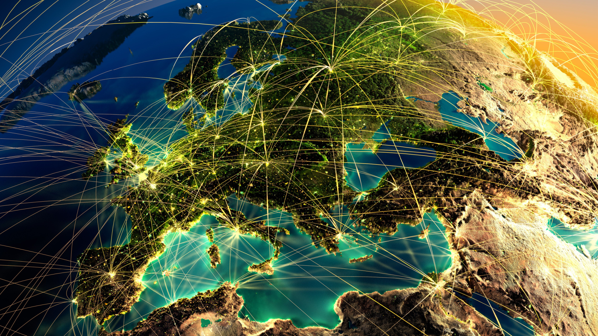 Imagem satélite do continente europeu