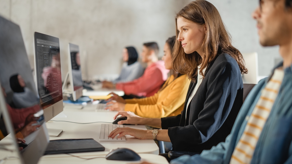 Students at the computer