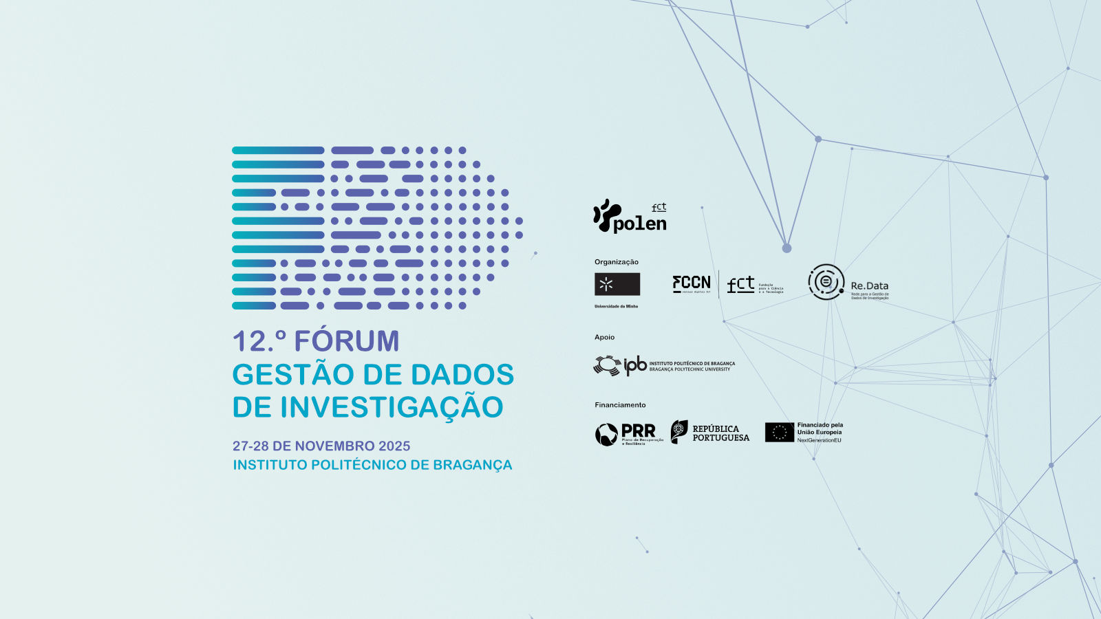 Imagem alusiva ao 12º Fórum de Gestão de Dados de Investigação
