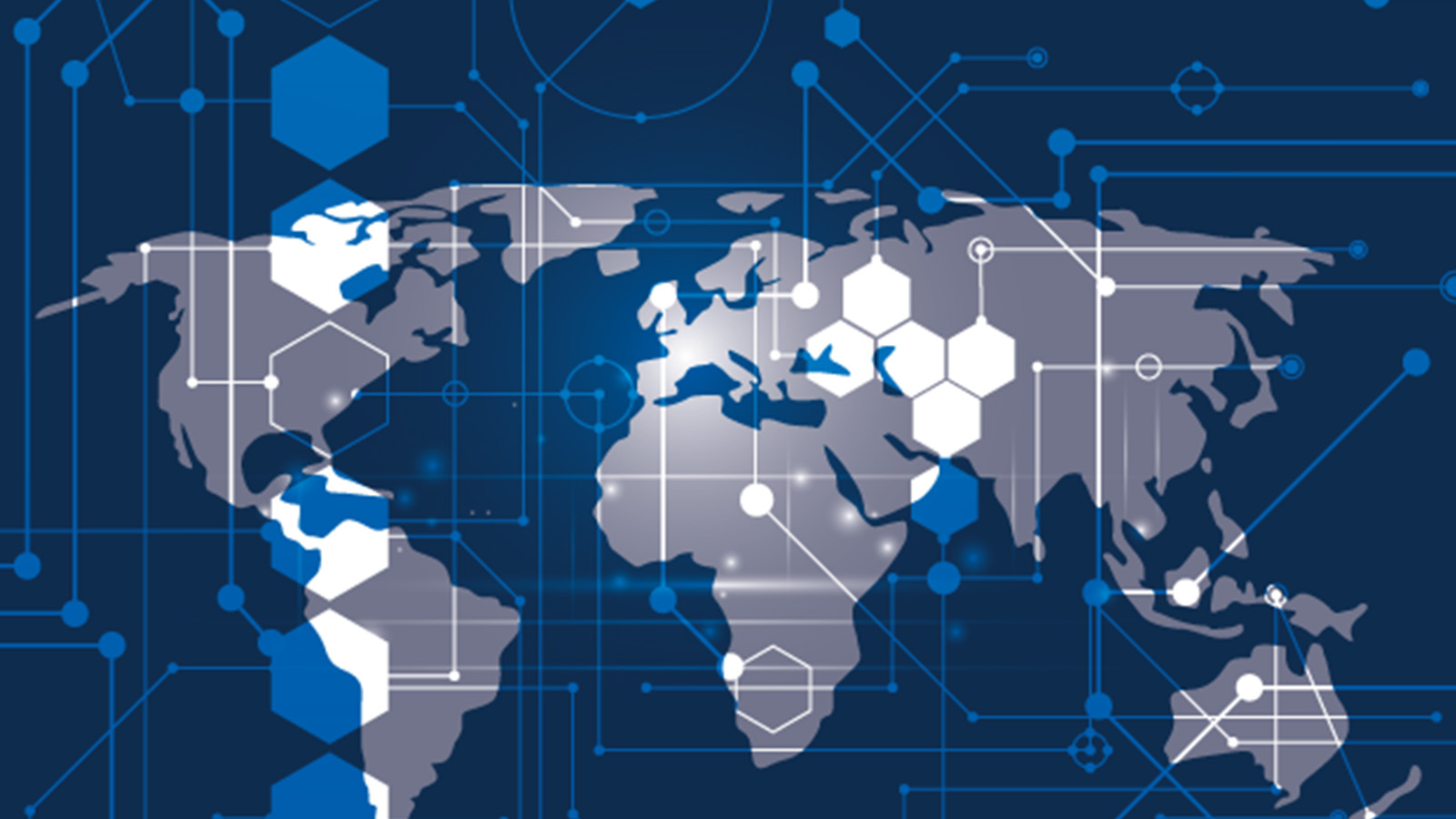 Mapa mundial com figuras geométricas