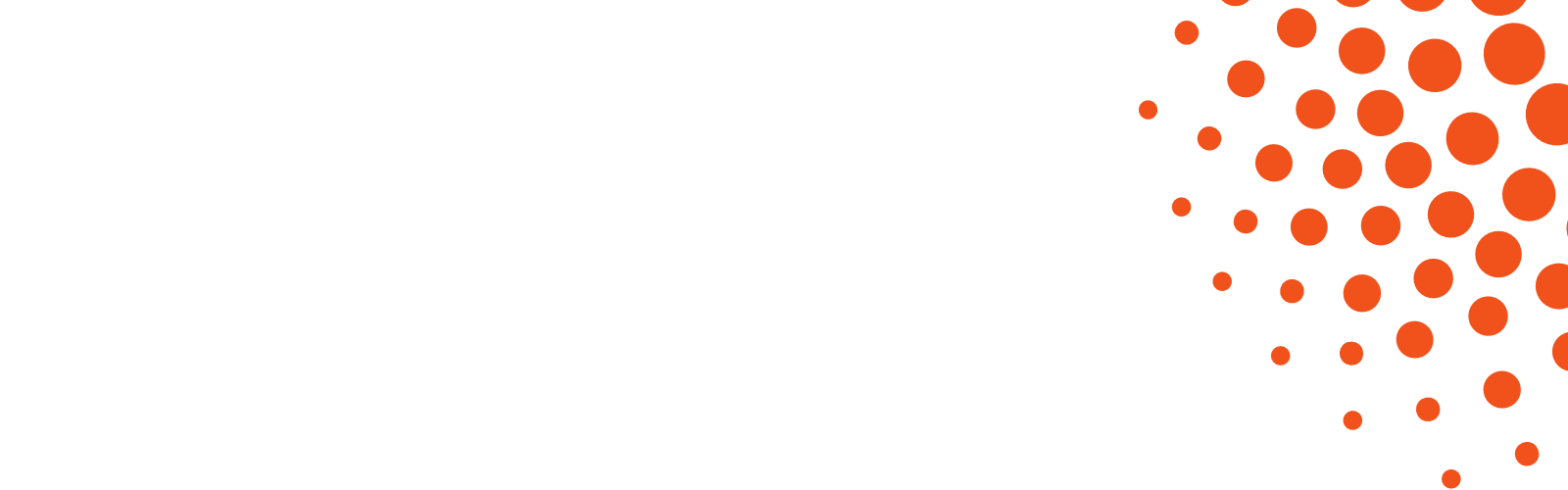 Banner branco com bolas laranja alusivo ao ERC