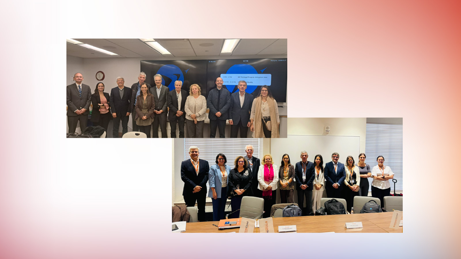 Fotografias do grupo que visitou as parcerias com MIT e UTAustin