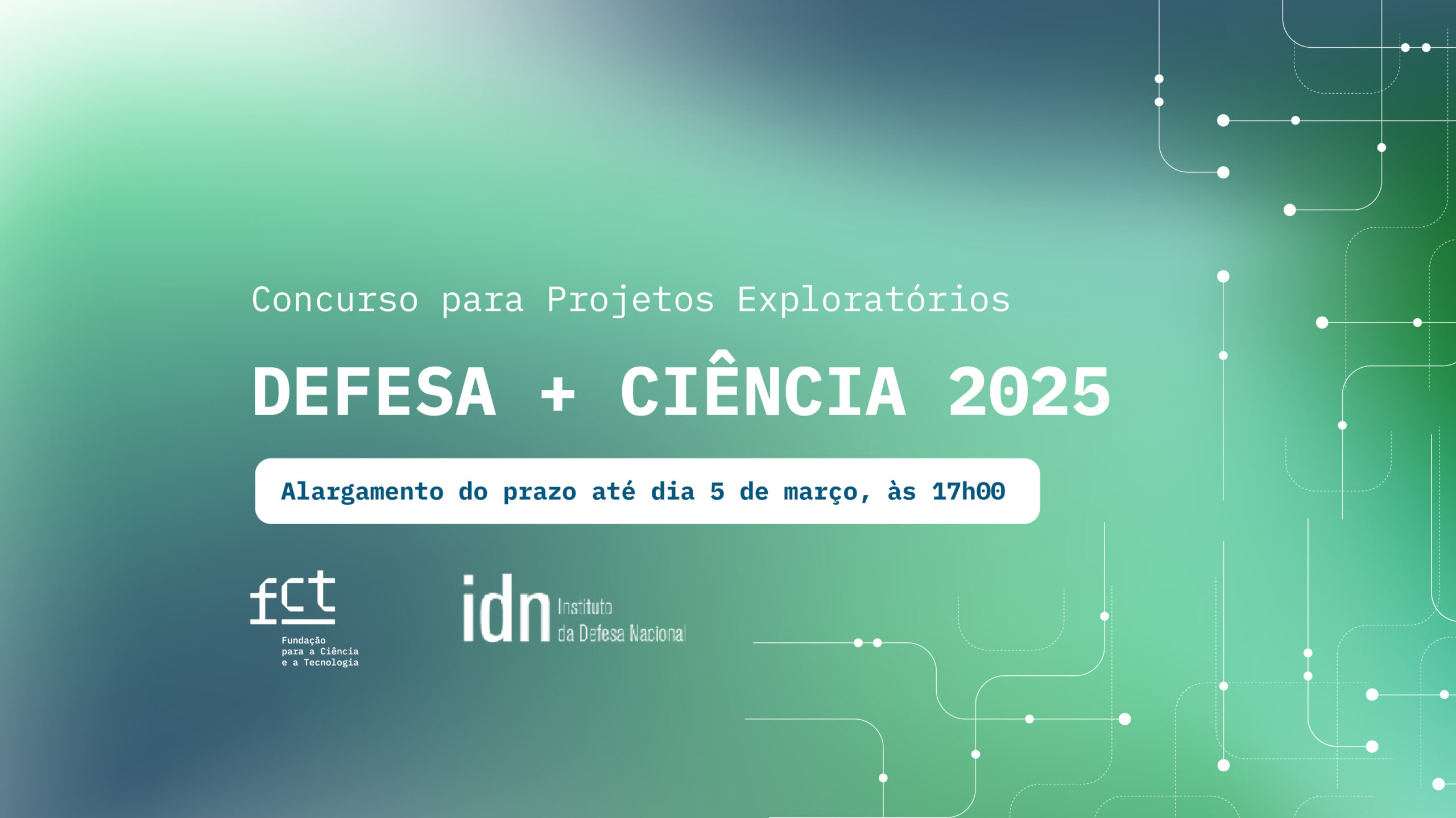 Imagem alusiva ao Concurso para Projetos Exploratórios Defesa+Ciência alargamento do prazo