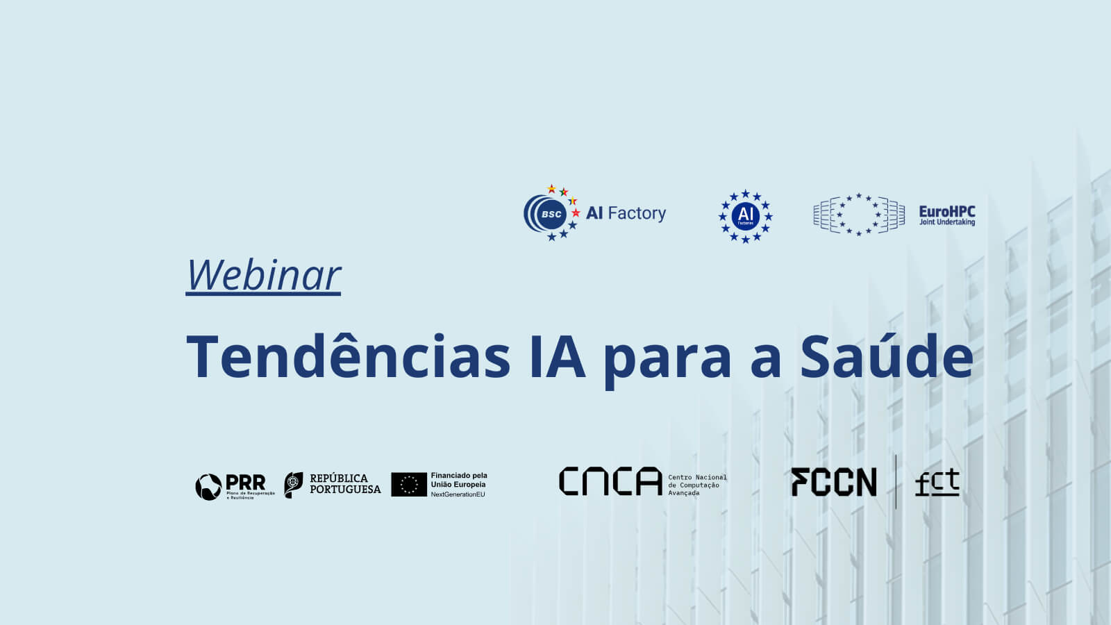 Imagem alusiva a webinar Tendências IA para a Saúde