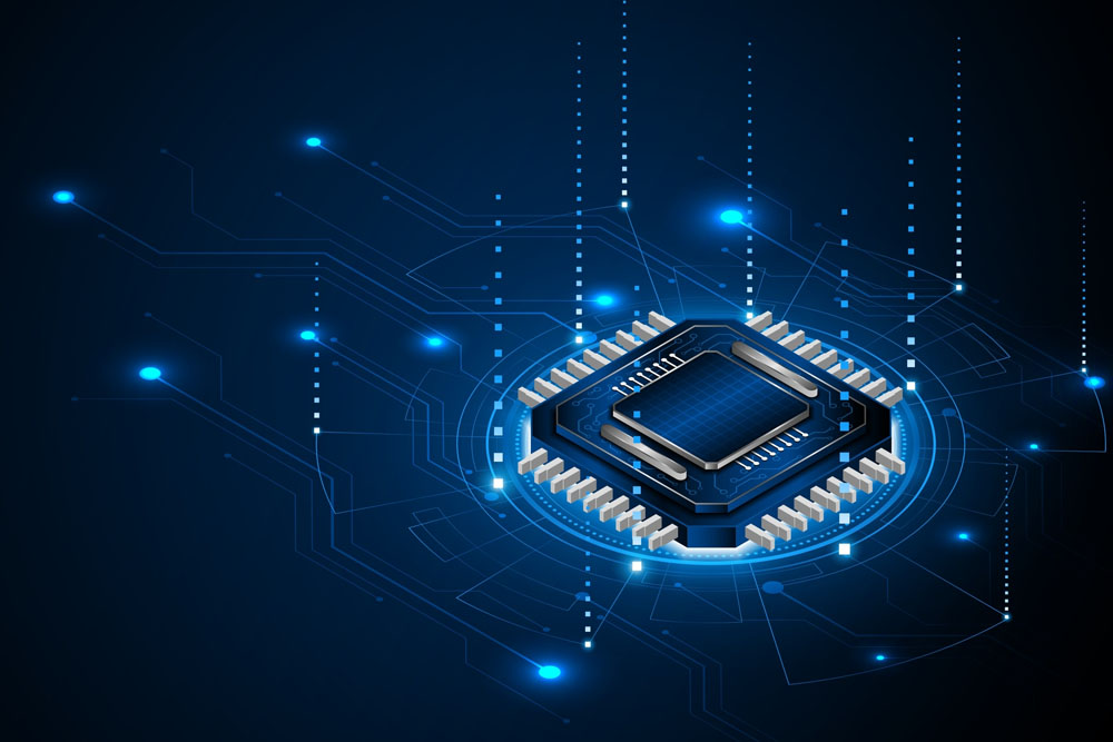 Ilustração de processador de microchip