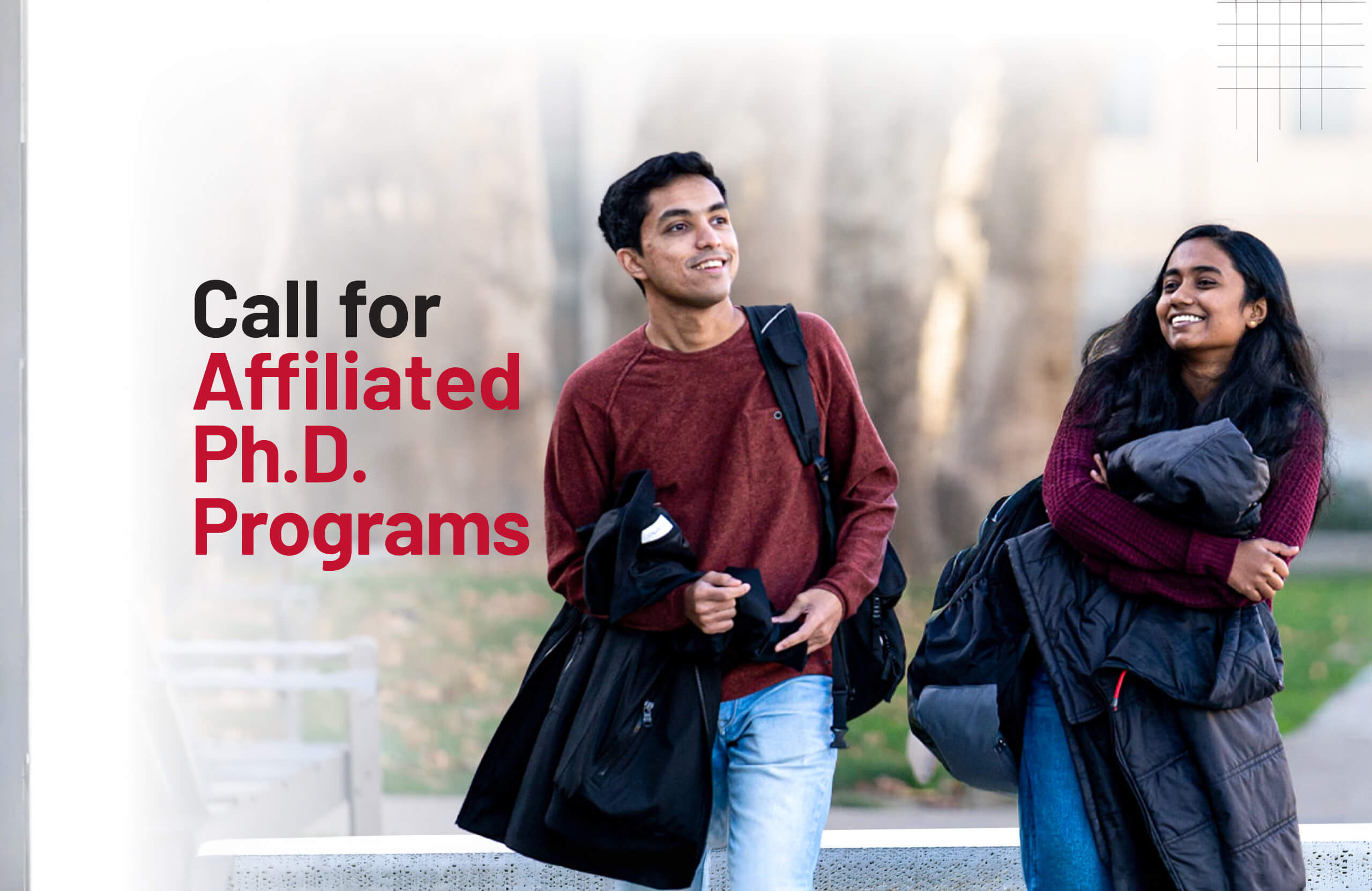 Imagem alusiva ao Concurso da CMU "Affiliated Ph.D. Programs" com dois jovens estudantes