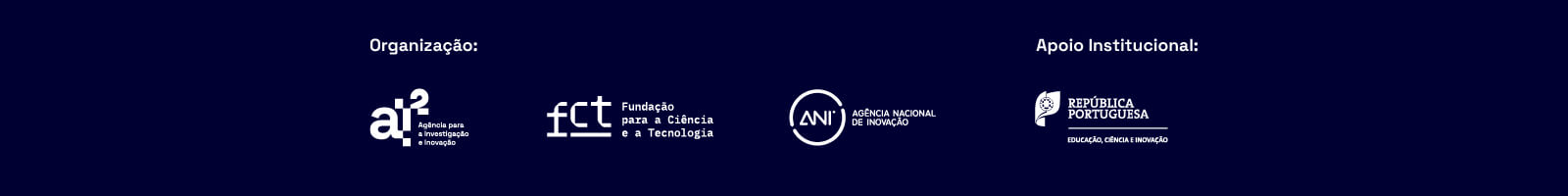 Barra de logotipos de Organização e Apoio Institucional do Encontro Ciência e Inovação 2026