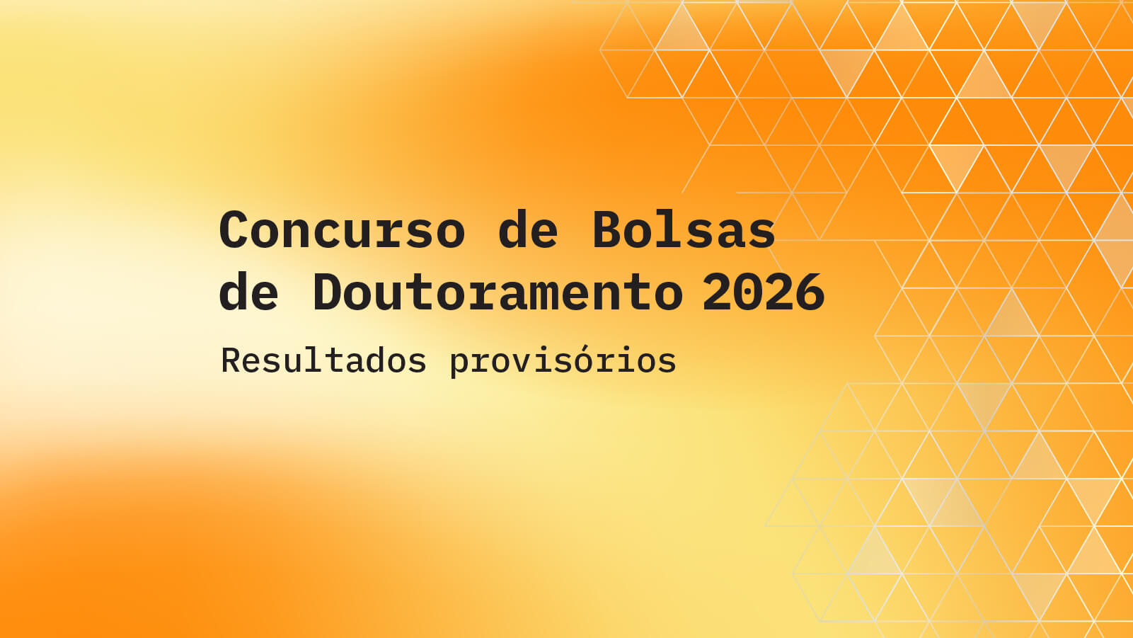 Imagem alusiva aos resultados provisórias do Concurso de Bolsas de Doutoramento 2026